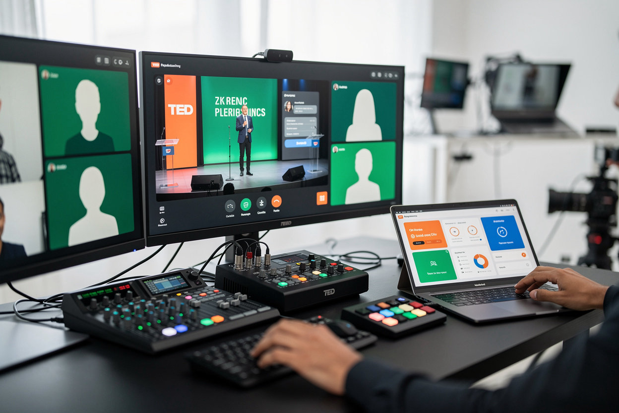 Global Stage for Innovation 2026 hybrid event production with professional audio visual setup and virtual attendee engagement technology